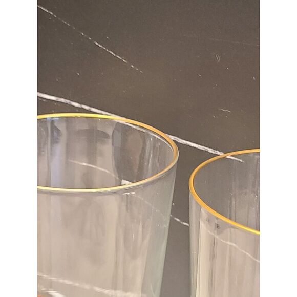 4 Highball Gold Rimmed Bar Glasses With 3D Enameled Game Birds Pheasant Set EUC - Picture 8 of 15